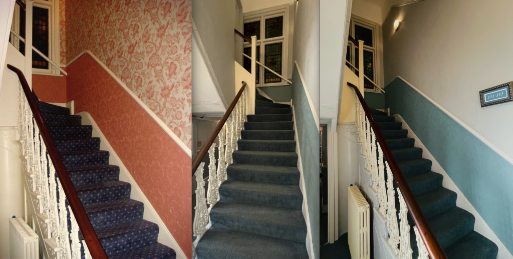 Clifton back stairs over the years.